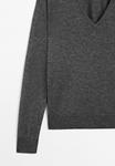 Джемпер Massimo Dutti LONG SLEEVES WITH V-NECK, Grey - фото 8