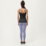 Женский облегающий спортивный топ с двойными лямками на спине и гладкой эластичной трикотажной тканью Anna-Kaci, Black - фото 4