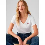 Футболка Levi's Perfect Slub short sleeve v neck, белый - фото 4