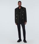 Двубортный пиджак из чистой шерсти Prada, черный - фото 2