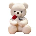 Плюшевая игрушка медведь с цветами Lionf, белый - фото