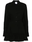 Платье-рубашка длины мини с оборками PATOU, черный - фото