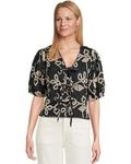 Топ CeCe Embrodiery Short Sleeve Open Tie Front Top, цвет Night Shade - фото