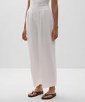 Укороченные брюки-баллоны из 100% льна Oysho, белый - фото