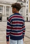 Джемпер Next, Navy Blue Burgundy Stripe - фото 3
