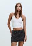 Юбка Stradivarius Mini skirt, Mottled Light Grey/Dark Grey - фото