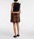 Искусственный мех юбка мини Simone Rocha, Natural - фото 3