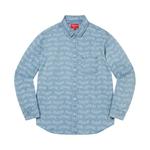Рубашка Supreme Arc Jacquard Denim Shirt, Blue - фото