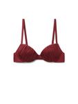 Бикини-топ-футболка CALZEDONIA SHINY SATIN, Wine Red - фото