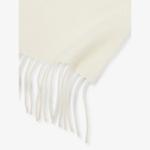 Вязаный кашемировый шарф с бахромой Johnstons, белый - фото 2