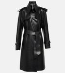 Тренч из искусственной кожи Norma Kamali, черный - фото