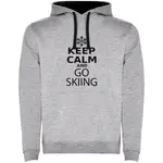 Худи Kruskis Keep Calm And Go Skiing Two-Colour, серый - фото