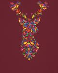 Рубашка Watapparel  Floral Deer, бордовый - фото 4