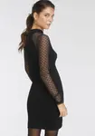 Трикотажное платье Melrose с сетчатыми рукавами в форме сердца, черный - фото 4