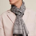 HERMES Вязаный шарф мужской серый, Gray - фото 3