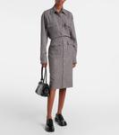 Клетчатая шерстяная рубашка Prada, Ebano - фото 2