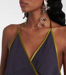 Топ-обертка из креп-сатина Dries Van Noten, Dark Purple - фото 4