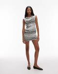 Мини-платье Topshop с драпировкой и абстрактным рисунком в горошек - фото 4