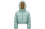 Детская пуховая куртка Moncler, Аква-зелёная - фото