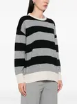 Полосатый свитер с круглым вырезом Neera, черный - фото 3