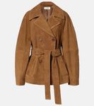 Приталенная замшевая куртка Róhe, Light Kaki - фото