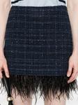 Мини-юбка TWINSET с отделкой из перьев, синий - фото 5