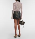 Кожаная мини-юбка со вставками Acne Studios, черный - фото 3