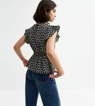 Блуза RUFFLED SLEEVE New Look, черный - фото 2