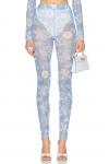 Цветочные леггинсы Moschino Jeans, Multi Light Blue - фото