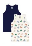 Нижняя рубашка debardeur Petit Bateau, Navy White Multicolor - фото