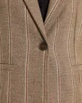 Женский короткий блейзер в полоску Andam, бежевый - фото 5