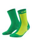 Носки CEP RUN COMPRESSION EDITION HALF&HALF MID CUT 5.0, Green Lime/Neon Green - фото