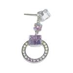 Swarovski Родированные серьги унисекс фиолетовые - фото 2