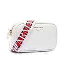 Сумка женская Emporio Armani кросс-боди с цветным ремнем, белый - фото 4