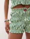 COLLUSION присборенные микрошорты в зеленую полоску - фото 3