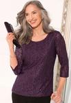 Блуза GOLDNER MIT ZARTEM GLANZ, Purple/Berry - фото 5