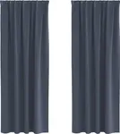 Плотные шторы с кольцами, 2 шт., антрацит, 245 x 140 см vidaXL - фото