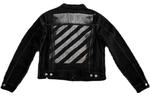 Куртка alphabet patterned turn down collar denim jacket 'black' Off-White, черный - фото 2
