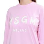 Футболка с длинным рукавом и принтом логотипа MSGM, розовый - фото 4