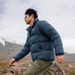 Пуховик унисекс синий Lining - фото 3