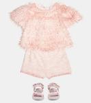 Укороченный топ с бахромой Monnalisa, Rosa Antico - фото 2