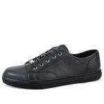 Кроссовки pebbled nappa leather low top 'black' Gucci, черный - фото