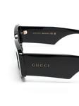 Gucci Eyewear солнцезащитные очки в прямоугольной оправе с гравировкой логотипа, черный - фото 3