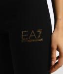 Легинсы женские Ea7 хлопковые с логотипом бренда, черный - фото 4