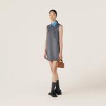 Велюровое мини-платье MIU MIU, серый - фото 2