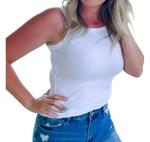 Мини-майка с рубчиком Solid цвета айвори ZENANA, слоновая кость - фото