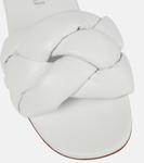 Плетеные кожаные тапочки Miu Miu, Bianco - фото 6