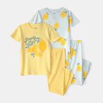 Пижамный комплект для девочки, 4 предмета Carter'S, Lemon - фото