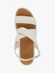 Lorro Woven Leather Flatform Sandals Dune London, White - фото 2