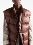 Стеганый жилет с воротником-стойкой Prada, коричневый - фото 4